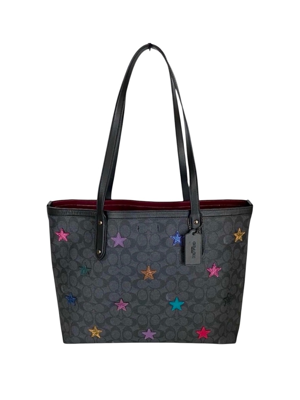 Coach Signature Central Tote Star Snakeskin Detail